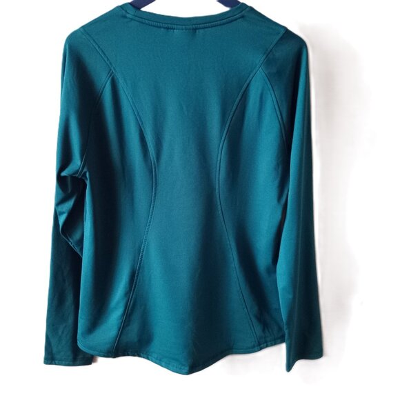Spyder Activewear Women's LongSleeve T-shirt Sports Teal Green Thumb Holes Sz XL - Picture 4 of 5